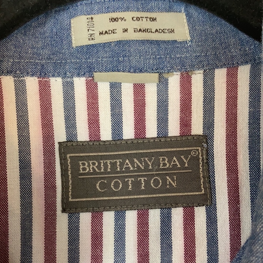 Men’s Brittany Bay Cotton Button-up Shirt. Size 15.5-32/33 - Picture 3 of 6